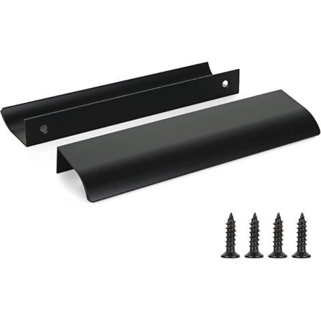 2er-pack Schwarze Küchenschrankgriffe, Aluminiumlegierung, Lochabstand: 320 Mm, Mit Schrauben