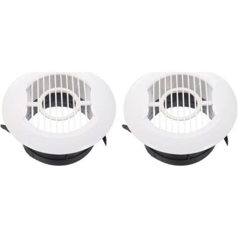 Lüftungsgitter, Rund, 100 Mm, Los Mit 2 Deckenlüftungsgittern Aus Abs Mit Integriertem Diffusor Für Badezimmer, Küche, Salon