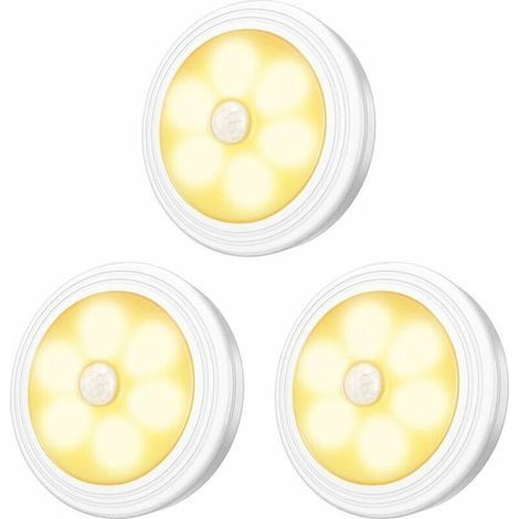 Led-lampen Für Schränke/schränke, 3-teilig, Schleier, Led-bewegungsmelder Mit Magnetischem Sockel Für Küchenvitrinen, Küchenschränke (funktioniert Auf Stapeln)