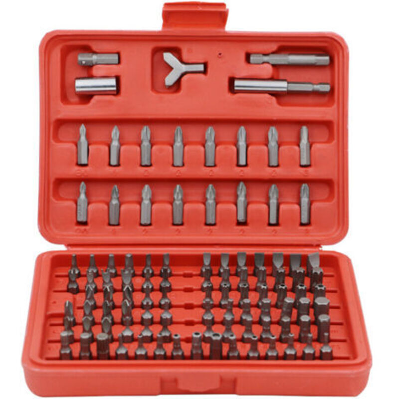 Tournevis Set De Réparation D'Appareils Bit-set, Inviolable Tournevis Bit-set Hexagonale Tournevis Peu (100 Stück, Rouge)