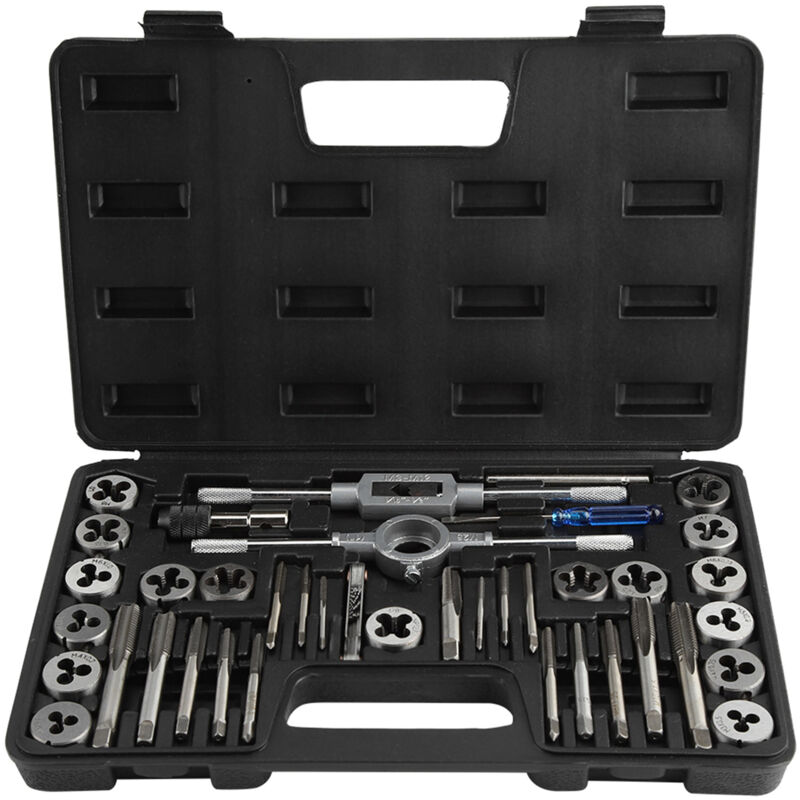 Metrisches Gewindebohrer- Und Schneideisen-set, 40-teilig, M3 Bis M12 Nut-gewindebohrer- Und Schneideisen-set Mit Schraubenziehern, Für Werkzeugmaschinen, Präzisionsmodule, Transformatoren