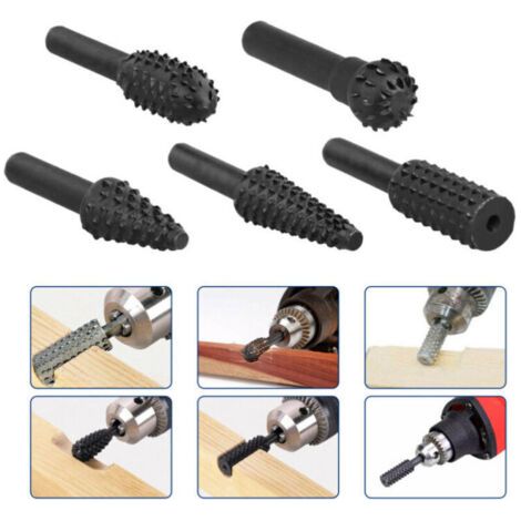 5 Stück Rotierende Limette Für Die Arbeit Des Holzes Tête De Ponçage Rotative Électrique Lime À Bois Couteau À Sculpter Plateau À Thé Tête De Ponçage Pour La Sculpture Des Racines Noir