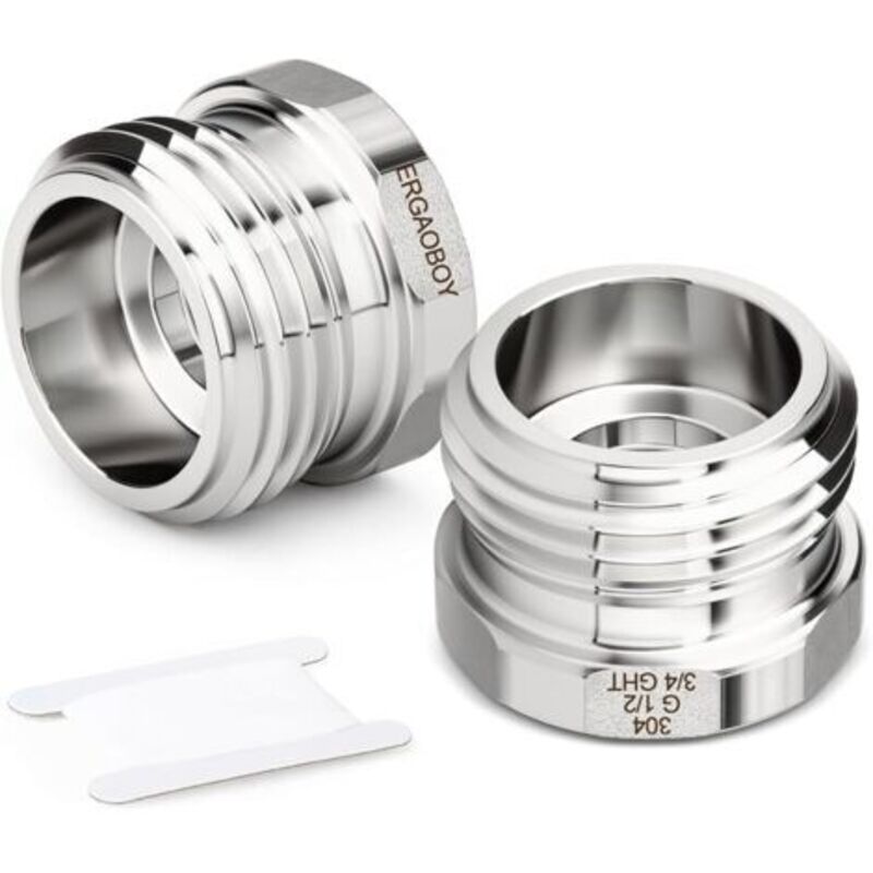 2 Stück Gartenschlauch-adapter Mit Innensechskant, 3/4 Zoll Ght Männlich X 1/2 Zoll Ght Weiblich, 304 Edelstahl-gartenschlauchanschluss
