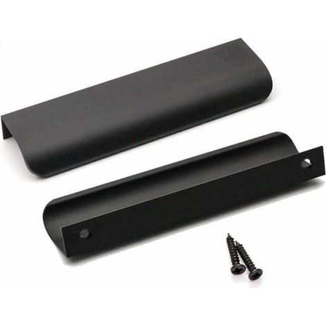 2er-pack Schwarze Küchenschrankgriffe, Aluminiumlegierung, Lochabstand: 96 Mm, Mit Schrauben