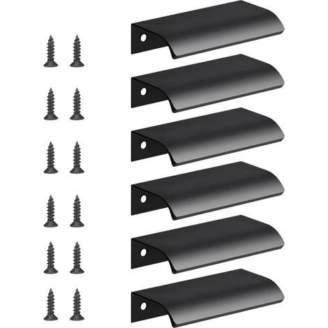 6 Stück Schrankgriffe, Unsichtbare Schubladen-möbelgriffe, Verdeckte Türgriffe, Bündiger Einbaugriff Für Schubladen, Schranktüren, Kommode, Lochabstand 64 Mm