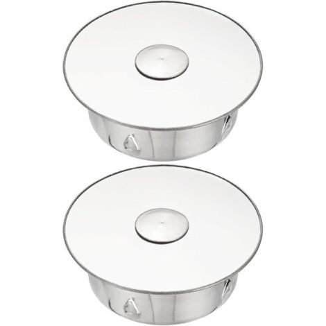 2er-set Rohrkappe, Schornsteinlochabdeckung, Rohrabdeckung, Schornsteinlochabdeckung, Perforierte Schornsteinkappe Aus Edelstahl, Ø 83 Mm, Tiefe 42 Mm, Silber