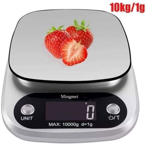 Numerische Waage Der Küche – Von 1 G Bis 10 Kg – Aus Rostfreiem Stahl – Höchste Präzision – Mit Lcd-bildschirm Und Inklusive Batterie