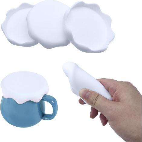 Bouchons En Silikon - Lot De 4, Schutz Gegen Die Poussière, Motiv Flocon De Neige, Weiß (innendurchmesser 8 Cm)