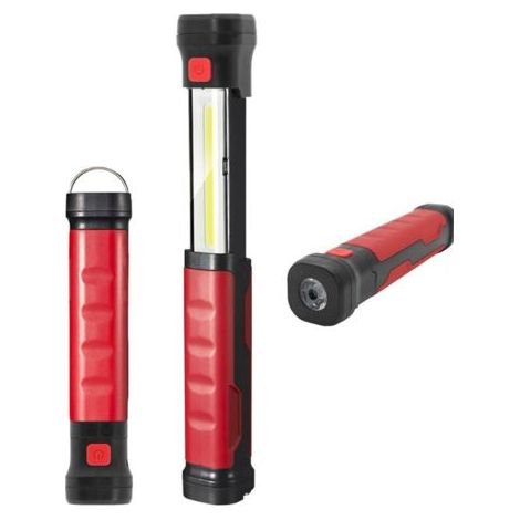 Led-arbeitslampe 2 Und 1 Wiederaufladbar, 2000 Mah Cob-inspektionslampe, Magnetischer Und Gehäkelter Sockel Für Garage Und Atelier