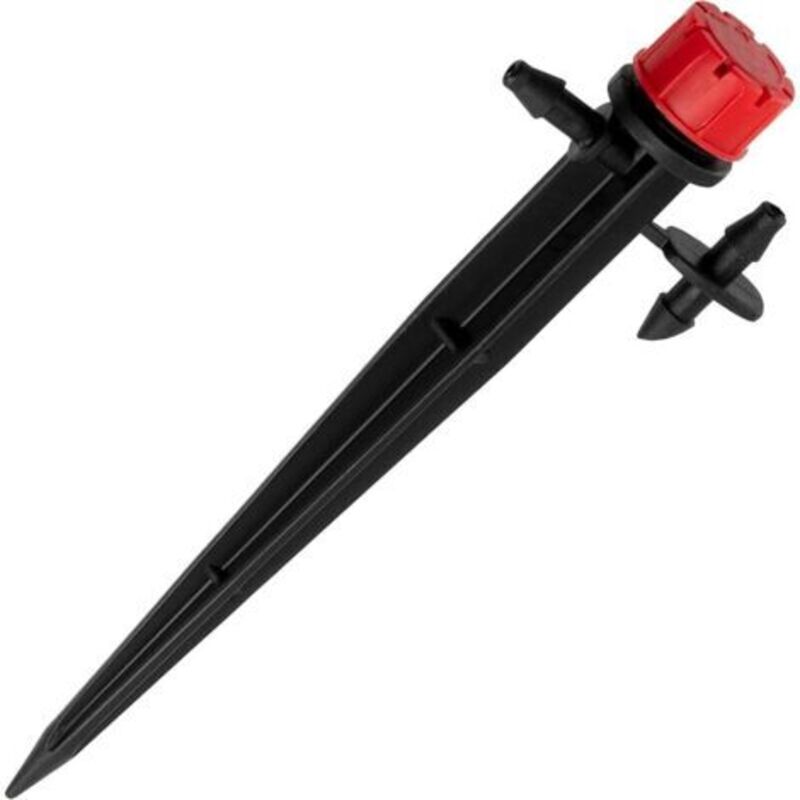 Set Mit 5 Verstellbaren Bewässerungstropfern Auf Stab Mit Abnehmbarem Anschluss, Durchflussrate 0–70 L/h Für Mikrobewässerungsrohr Ø6 Mm, 360°-abdeckung – Tropfstrahler – Kunststoff