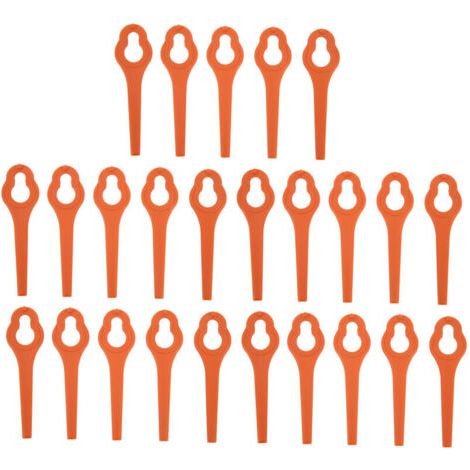 25 Lames De Tondeuse En Plastic Abs Haute Résistance, Outil De Coupe Pour Gazon, Pièces De Rechange Orange Pour Taille-bordures