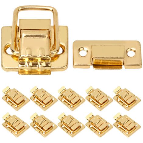 10 Stück Loquet De Coffre En Acier Inoxydable Doré, Fermoir À Crémone Pour Valise Et Malle 28x40mm
