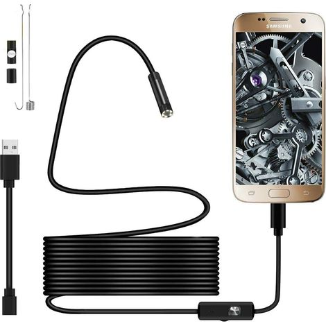 720p Usb-endoskopkamera, Ip67 Wasserdichte 5,5-mm-sonde, 2 M Halbstarres Kabel Mit 6 Leds, Usb-c Kompatibel Mit Android-otg-telefonen Und Pc – 2 M Kabel –