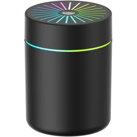 Tragbarer Kleiner Luftbefeuchter Mit Farbigem Led-nachtlicht, Persönlicher Desktop-usb-luftbefeuchter, Schwarz