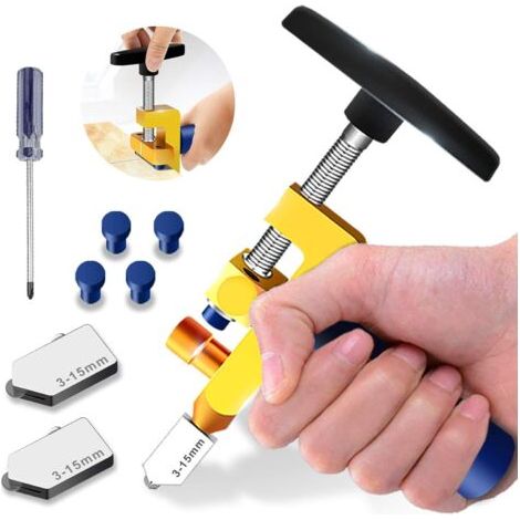 Vtizikl Kit Mit 2 Glas-coupé-werkzeugen Und 1, Hochwertiger Qualität 3 Mm Bis 15 Mm, Glas-coupé-werkzeug Für Glas-/spiegel-/glasglas-glasgehäuse Mit 2 Zusätzlichen Gläsern, 4 Druckknöpfen Und Einer Ha