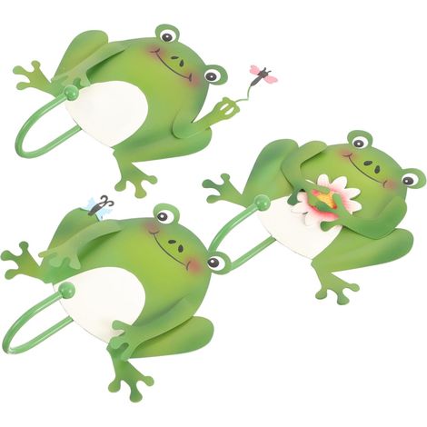 3pièces Crochets Muraux De Grenouille Organisateur De Clés Original À Accrocher Au Mur Patères Décoratives Pour Entrée Et Cuisine Pour Rangement Pratique