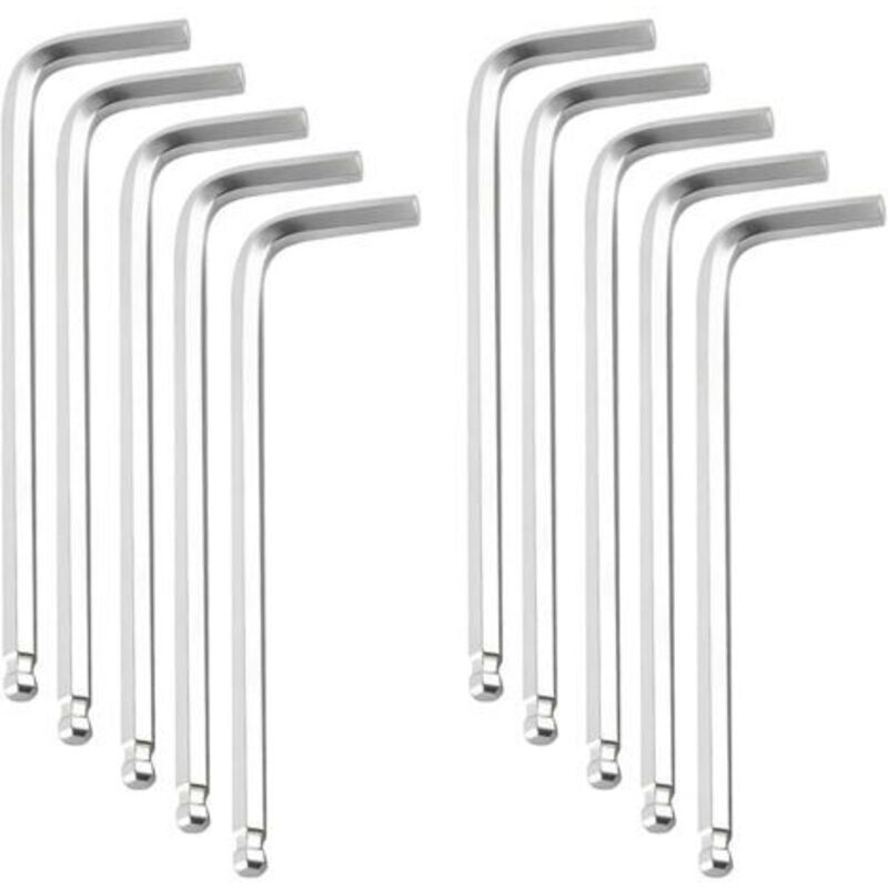 10 Stück 2 Mm Innensechskantschlüssel Mit Kugelkopf, L-förmiger Langer Arm, Inbusschlüssel Für Die Reparatur Zu Hause, Maschinenreparatur