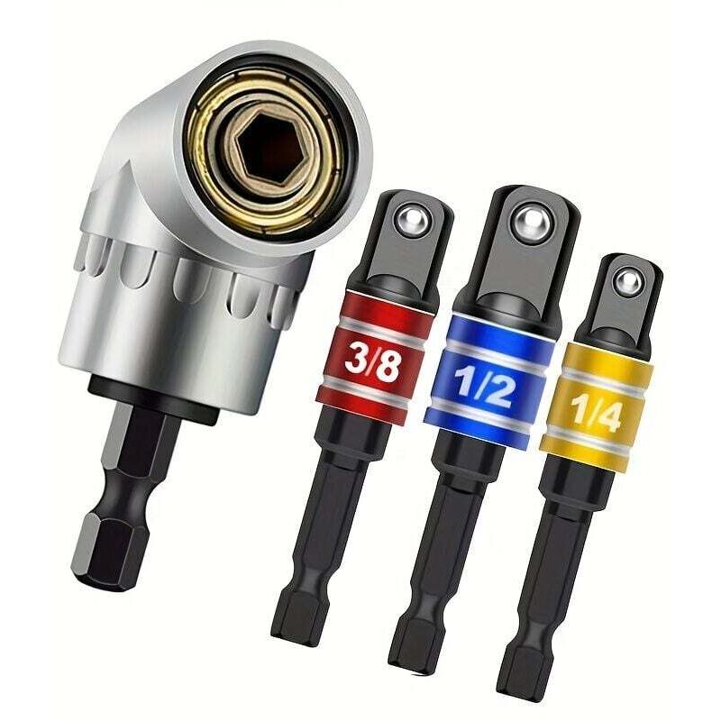 Lot Von 4 Rallonges De Perceuse Electrique Tools À Main Electrics De Qualité Impact, Jeu D'Extension D'Adaptateur De Douilles De Pilote