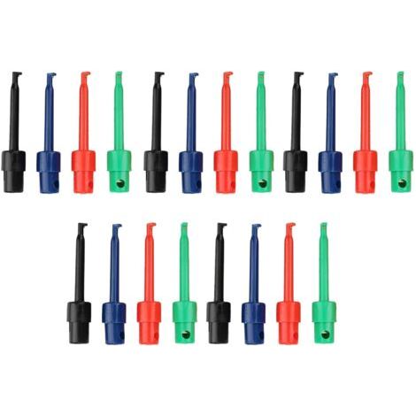 20 Stück Prüfspitzenhaken Für Multimeter, Elektronische Testklemmen, Pcb-prüfspitzen, Schwarz, Rot, Grün, Blau