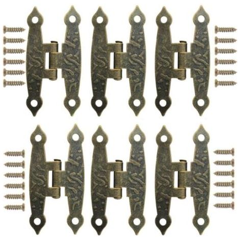 20 Stück Retro-bronze-metallscharniere Für Schränke, Schränke Mit Schrauben – Dekorativer Faltstil Für Kleine Kisten, Kisten, Möbel, Türen