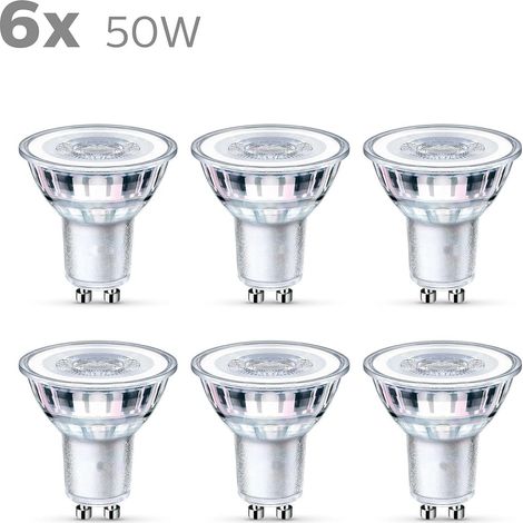 Klassische Led-glühbirne, 50 W Äquivalent, Gu10-sockel, 6er-set, Warmweiß (2700 K), 355 Lumen, Mit Reflektor
