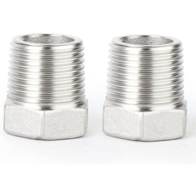 2 Stück Innensechskant-reduzierstück, 3/8 Zoll Bsp-stecker Auf 1/4 Zoll Bsp-innengewinde, 304 Edelstahl-rohradapter, Reduzierstück