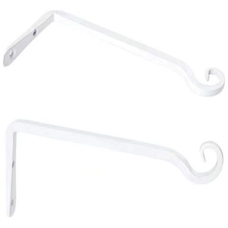 Set Mit 2 Haken – Weiße Wanddekoration Aus Schmiedeeisen Für Den Garten Mit Schrauben Für Pflanzen, Vogelhäuschen, Laternen