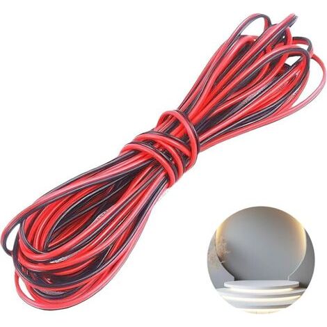 10 Meter Flexibles Elektrokabel, 22 Awg, 2 Drähte, Rotes Und Schwarzes Verzinntes Kupfer Mit Doppelter Pvc-isolierung Für Led-streifen, Haushaltsgeräte Und Verschiedene Anwendungen