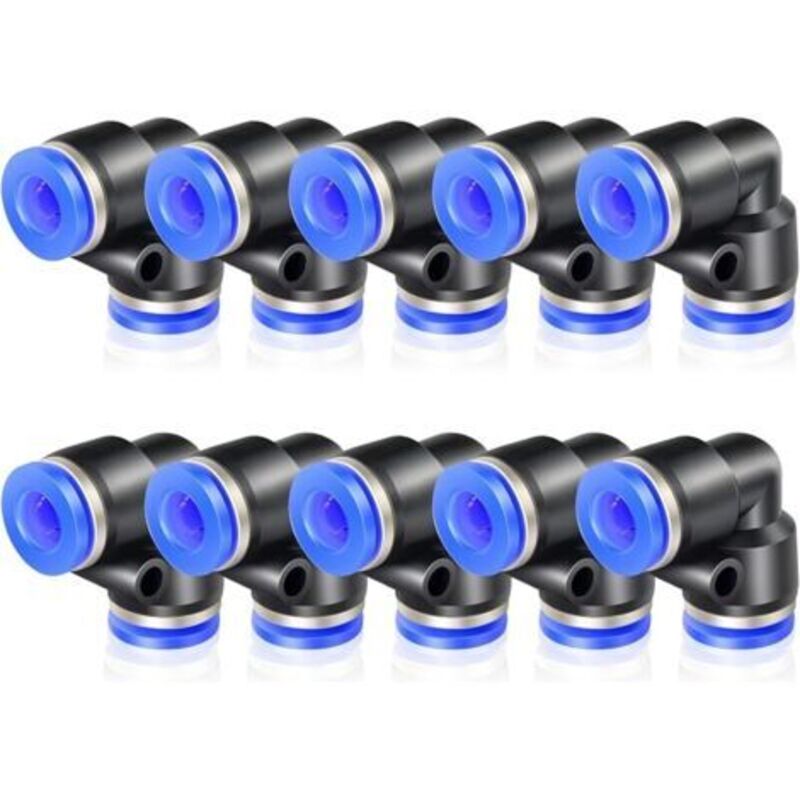 10 Stück Winkelstücke, 6 Mm Rohr-außendurchmesser, Push-to-connect-pneumatikrohr-push-lock-anschlüsse (pv6)