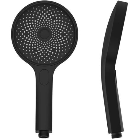 Duschkopf, Duschkopf Groß, 130 Mm. Hauptdusche Mit 3 Strahlarten, Beweglicher Dusche Und Premium-dusche. Massage-spa (schwarz)