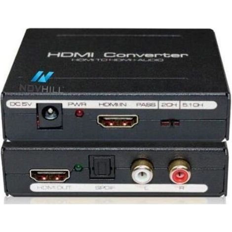 Hdmi Extractor Audio Converter Hdmi Zu Hdmi + Spdifv + Rca L/r Tv Dvd Schwarz