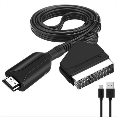 1 Stück Hdmi-zu-scart-videokonverter Hdmi-zu-scart-besenkopf-audio- Und Video-konvertierungsbox-adapterkabel 1 M