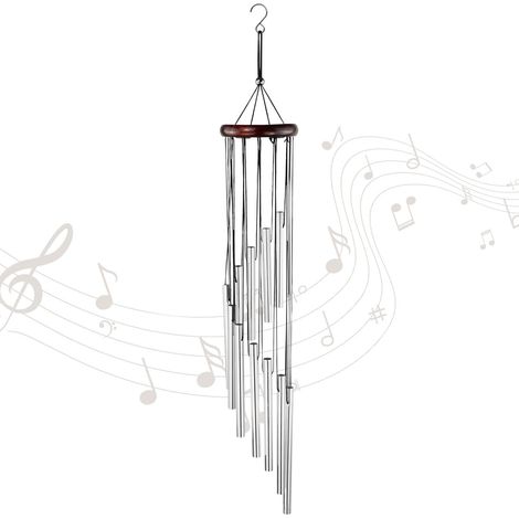 Glockenspiel Aus Vergoldetem Metall Für Den Innen- Und Außenbereich Mit 12 Langen Röhren Im Aluminiumverbund Für Terrasse Und Balkon