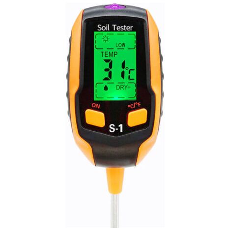 4-in-1-feuchtigkeitsmesser – Numerischer Lcd-bildschirm – Pflanzentemperatur/sonnenfeuchtigkeit/ph/sonnenhelligkeitsintensität – Soltest Für Gartenbau, Landwirtschaft, 31,75,72,8 Cm