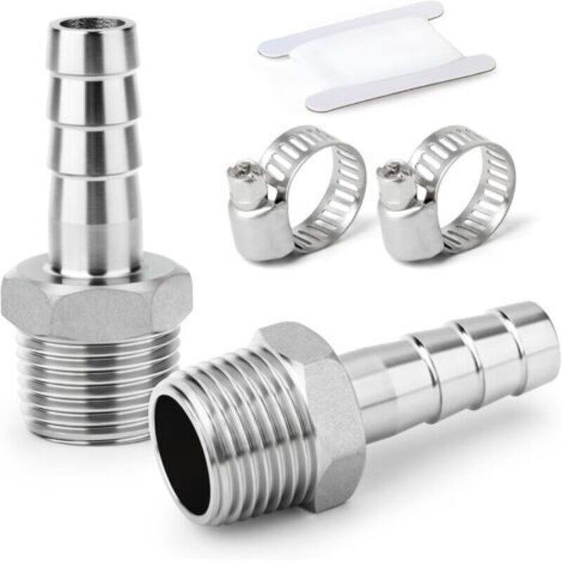 2-teilige Anschlüsse, Widerhakenspitze Aus Edelstahl 304, 6-mm-spitze Auf 1/4 Zoll Bsp-außengewinde, Wasser-, Kraftstoff- Und Luftkompressionsverschraubung