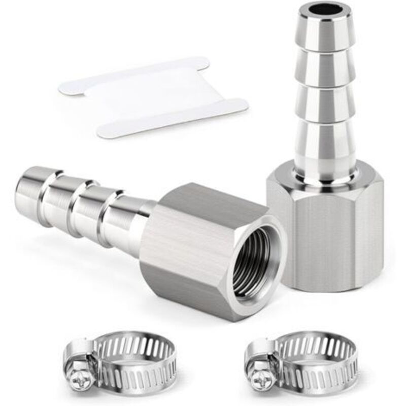 2 Stück Anschlüsse Mit Widerhakenspitze Aus Edelstahl 304, 8 Mm Spitze Auf 3/8 Zoll Bsp-innengewinde, Wasser-, Kraftstoff- Und Luft-kompressionsverschraubung