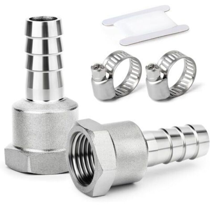 2-teilige Anschlüsse, Widerhakenspitze Aus Edelstahl 304, 8-mm-spitze Auf 1/2-zoll-bsp-innengewinde, Wasser-, Kraftstoff- Und Luftkompressionsverschraubung