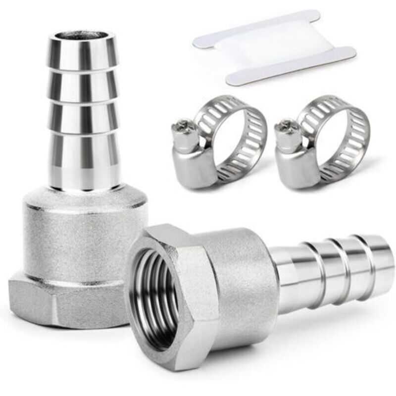 2-teilige Anschlüsse, Widerhakenspitze Aus Edelstahl 304, 12-mm-spitze Auf 1/2-zoll-bsp-innengewinde, Wasser-, Kraftstoff- Und Luftkompressionsverschraubung