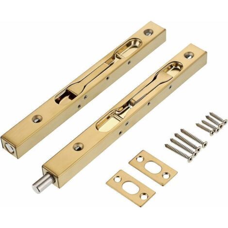 2 Stück Türriegel 20,3 Cm – Verdeckte Französische Sicherheitstürschlösser Aus Edelstahl Mit Hardware, Versenkte Riegelbolzen Aus Metall Für Doppeltüren Aus Verbundholz