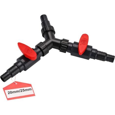 3-wege-verteiler 20/25 Mm – Y-splitter-adapter Für Bewässerungsschlauch, Teichpumpe, Verstellbarer Abs-anschluss