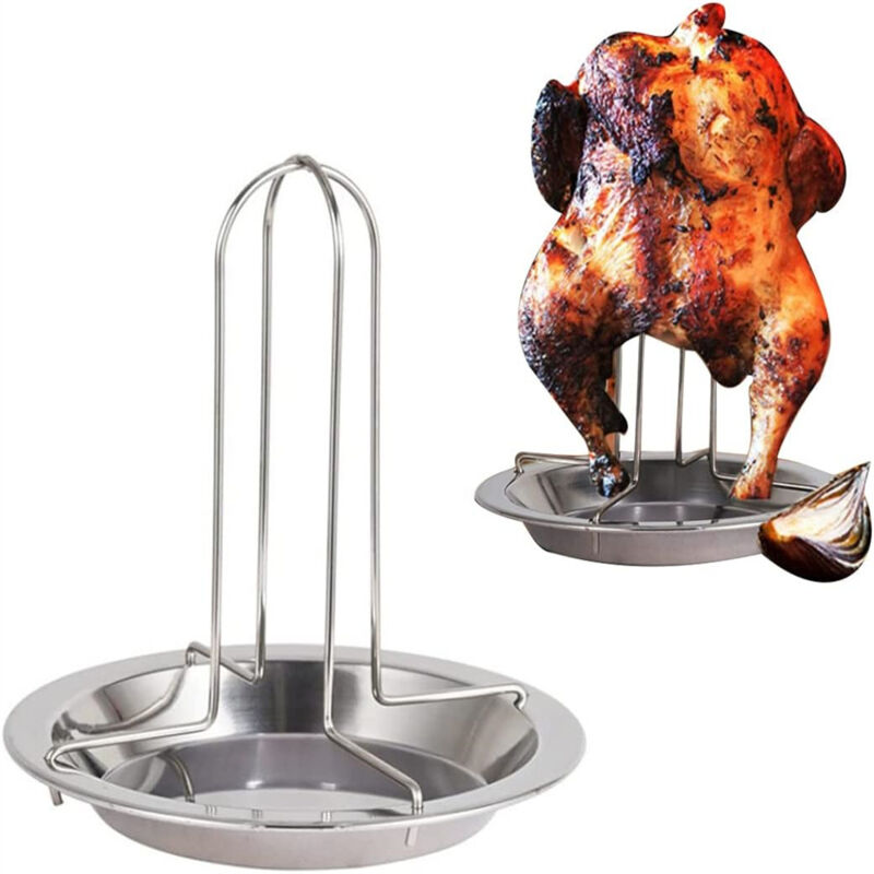 Brathähnchenständer Aus Edelstahl, Vertikale Rotisserie, Verbessertes Modell