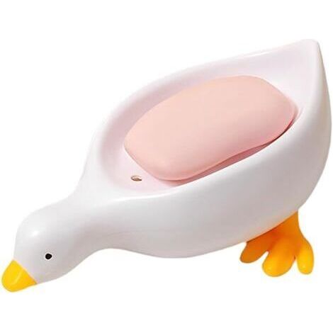 Seifenschale Im Enten-design Mit Automatischem Abfluss, Seifenhalter, Duschhalter – Weiß, Für Küche, Bad & Dusche