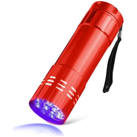 Uv-led-taschenlampe, Batteriebetrieben, Ultraviolettes Schwarzlicht Für Haustier-urinflecken-detektor, Silberfarben, Fluoreszierend, Erkennung Von Hotel-badezimmerflecken