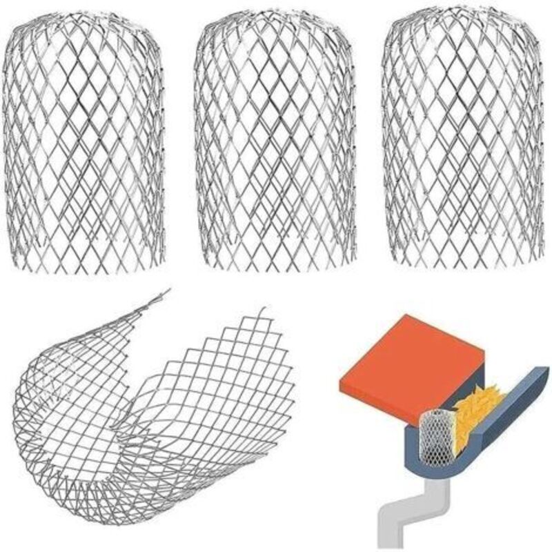 Lot Von 4 Gardes De Gouttière En Métal Tamis De Filter Extensible Crépine De Feuilles Protections De Tuyau De Descente Pour Gouttières Tuyau De Descente