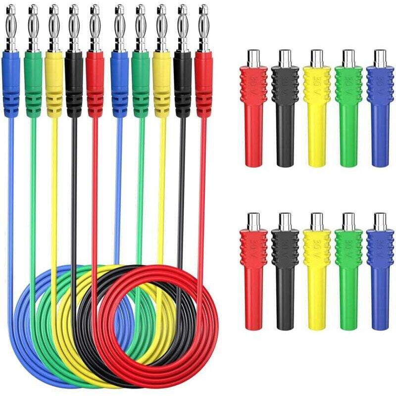Test-magnet-kit, Banane-test-folie Auf 4-mm-bananen-karteikarte Mit Magnet-anschlüssen, Flexibles Test-set In 5 Farben