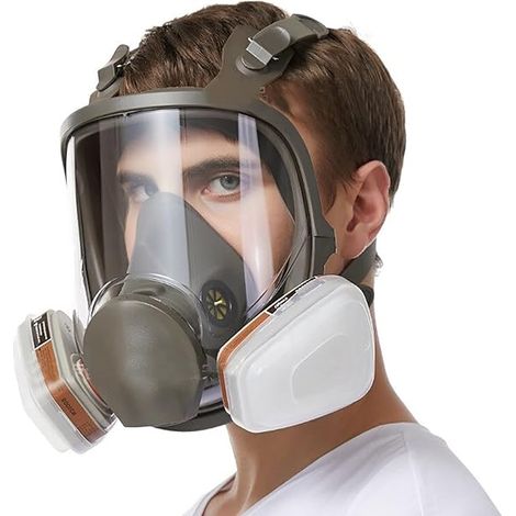 Wiederverwendbare Vollgesichtsmaske, Vollgesichts-atemschutzmaske, Anti-staub-gasmaske, Austauschbarer Doppelfilter Zum Malen, Spritzen, Schweißen Und Staubschutz Bei