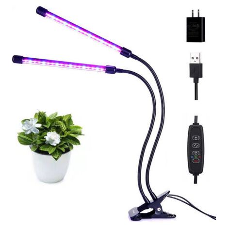 Led-kreuzung Der Pflanzen-leuchte Zur Remplissage An Zwei Röhren-port-usb-kleinclip-büro-leuchten-garten-leuchten-grün