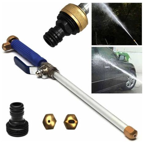 Wasserstrahl-hochdrucklanze Für Pistolenwasser Mit 2 Sprühdüsen. Pulverisierungsdüsen. Sprühdüse Für Den Garten 46,5 Cm. Hydro Jet Power-bleu-gartendusche
