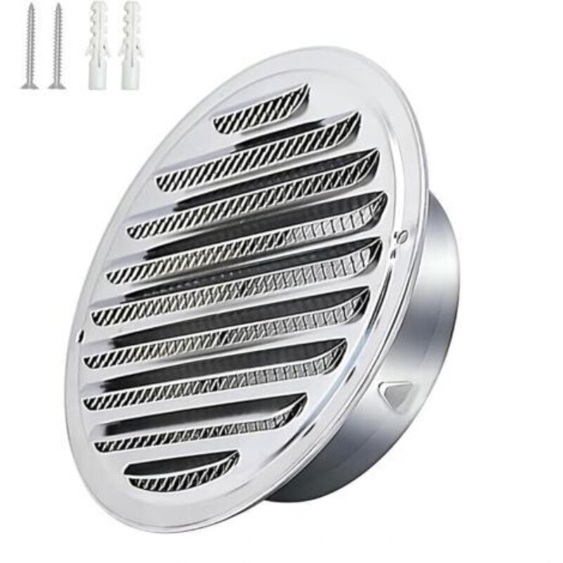 Acier Inoxydable Rond Ventilation Grille De Tuyau D'Échappement 180mm, Capot De Sortie D'Air, Grille D'Evuation D'Air Ronde, Hotte De Désenfumage Avec Moustiquaire