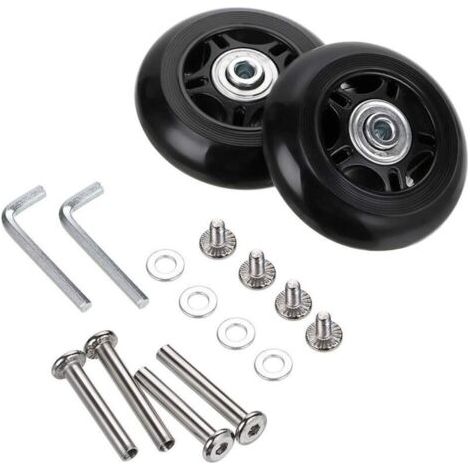 Set Mit 2 Ersatzrollen Für Koffer, Reparaturräder 75 X 24 Mm Für Gepäck, Schwarze Farbe